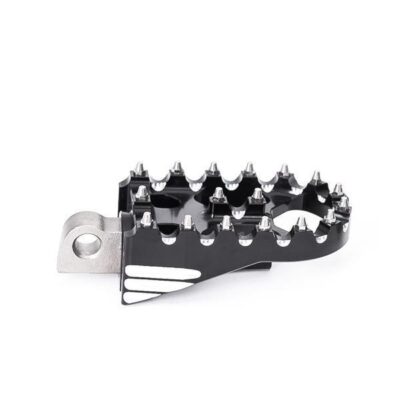 Black Rotating Universal Custom Footpegs “Stainless Teeth”